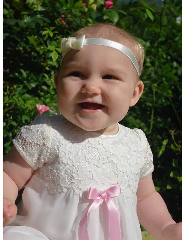 Off White blommigt rosettdiadem för baby