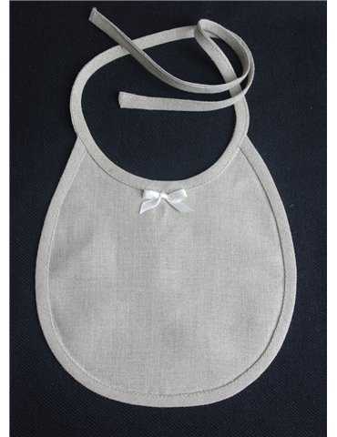 Natural colored linen bib for Baptism clothes