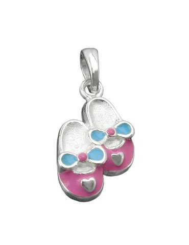 Baby shoe pendant in silver