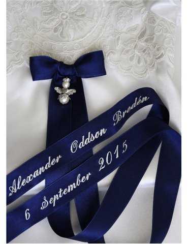 Christening bow embroidery for baby Baptism