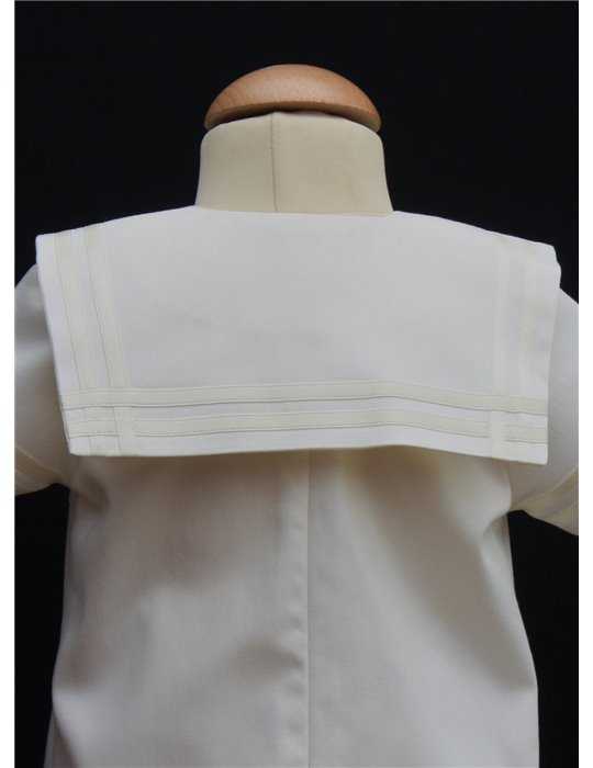 Off white dopklänning i sjömansstil för pojkar
