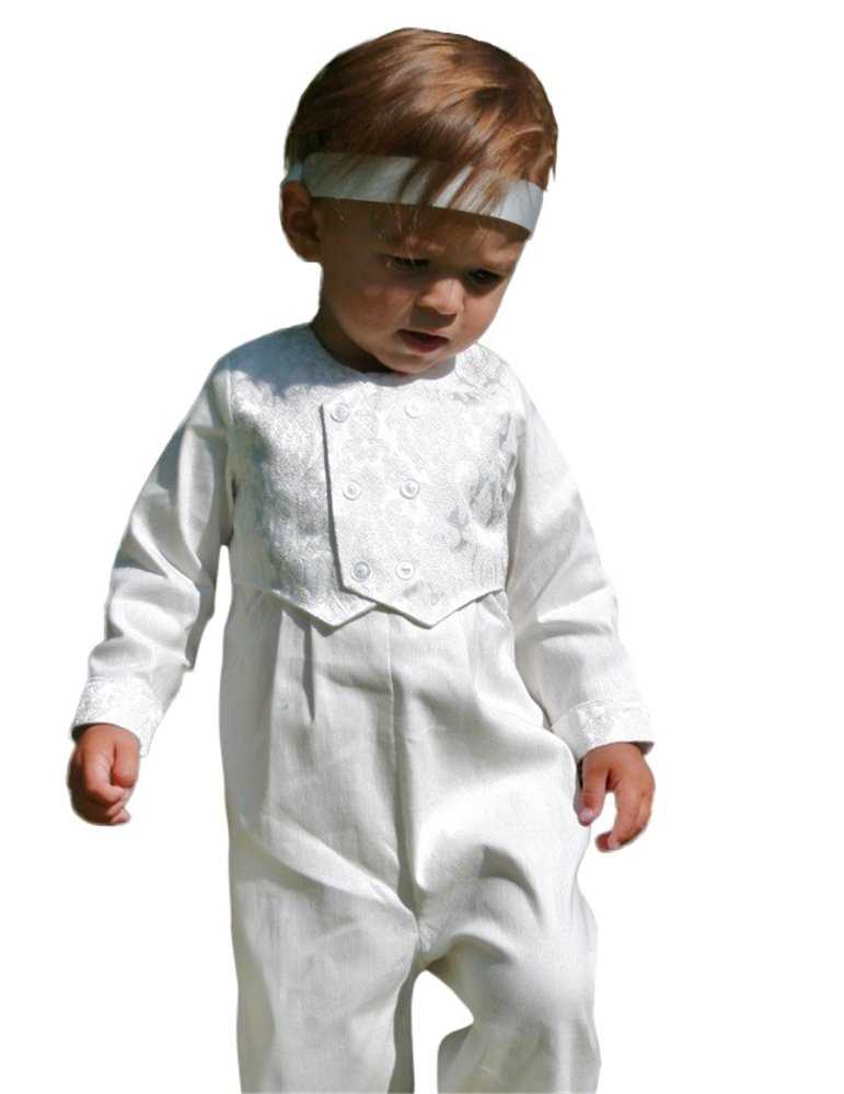 Grace-Philip i vinter hvit brokad-dress