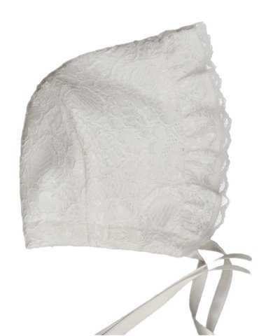 Dophätta i off white spetstyg
