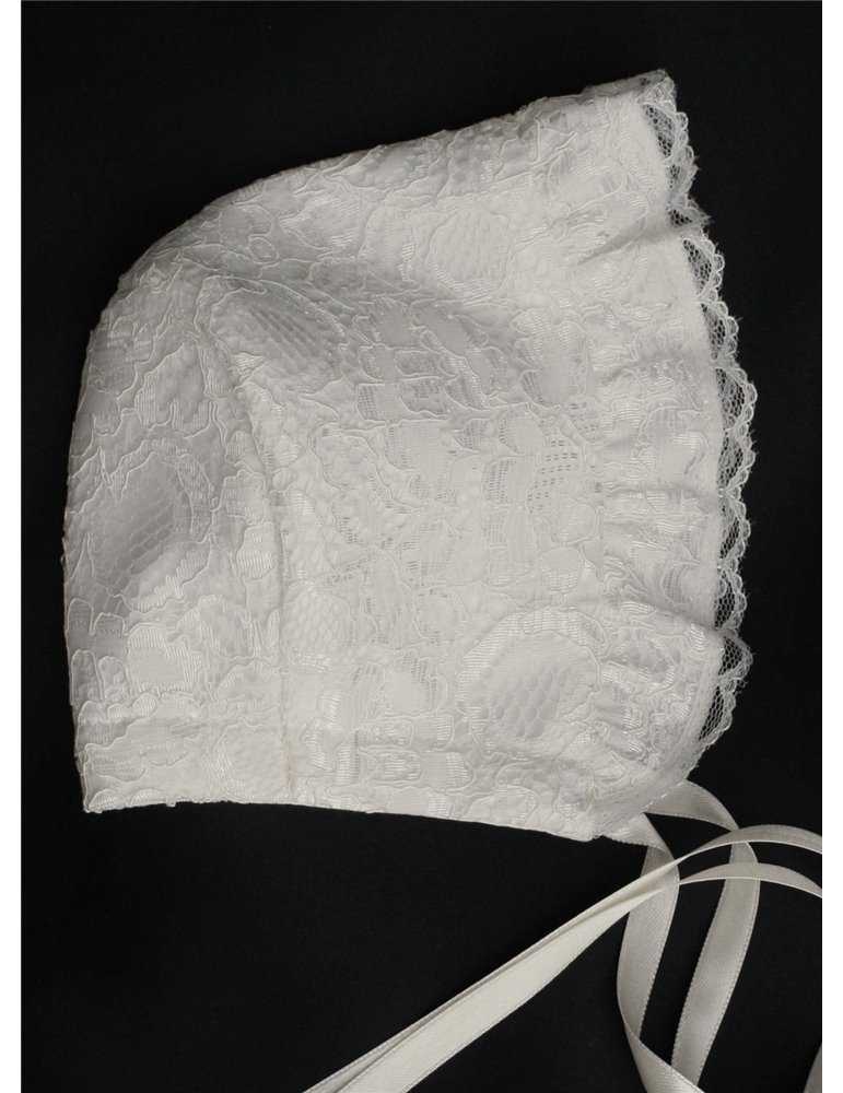 Dophätta i off white spetstyg