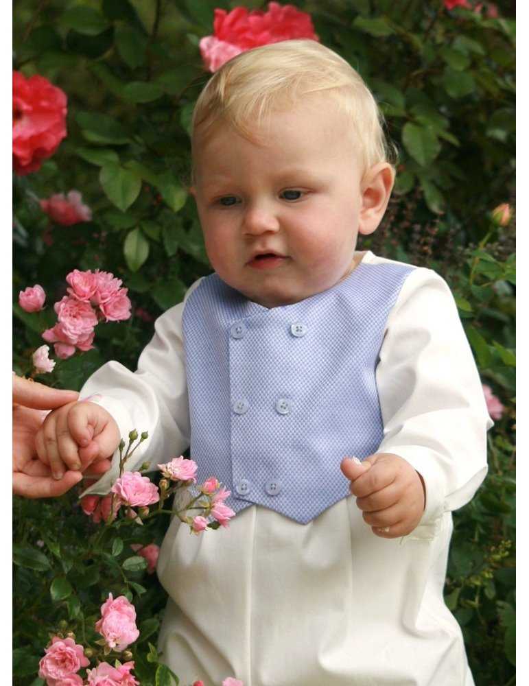 Fin babydrakt med blå vest