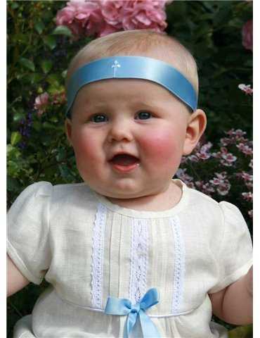Light blue headband with a cross and your choice of embroidery