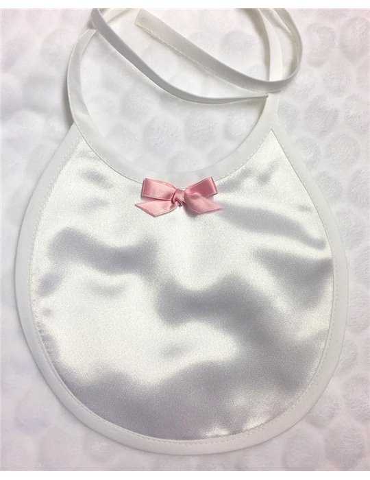 Bib in satin for your Baptism outfit