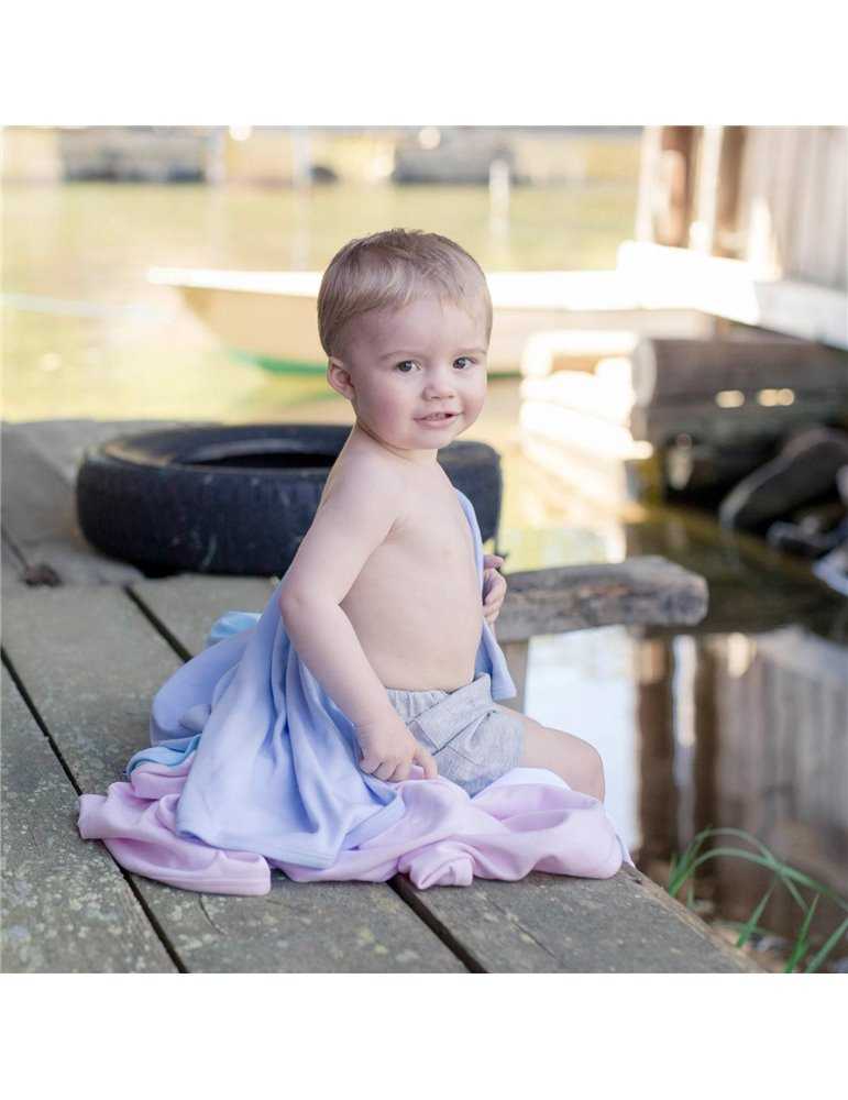 Dueblått babyteppe - valgfritt broderi