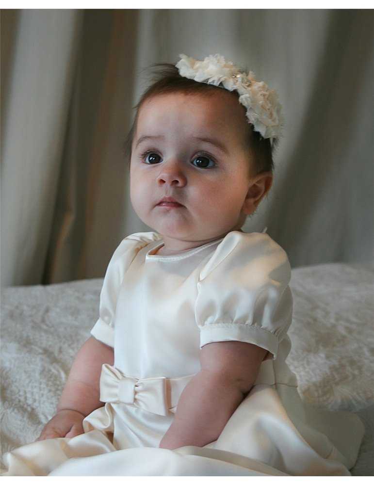 Off white luksus diadem med blomster og perle