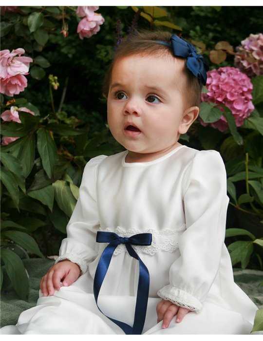 Navy blue bow tiara for babies