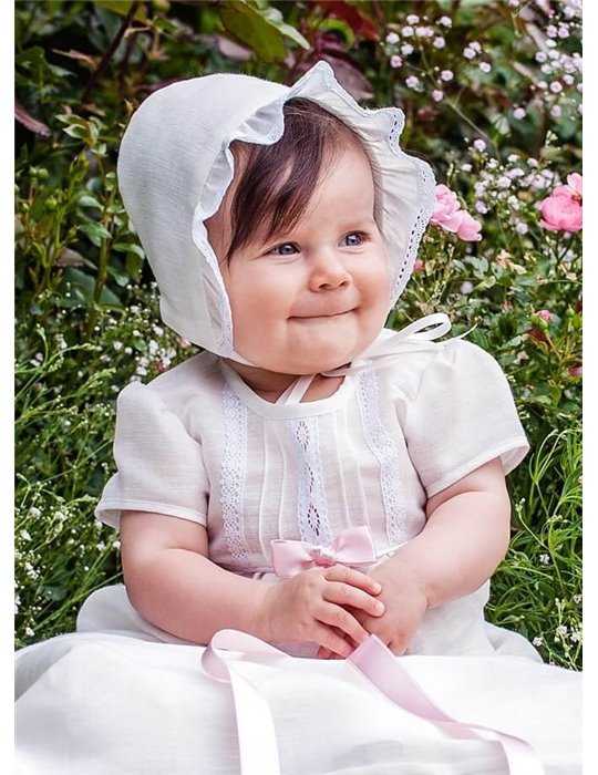 Christening gown Tradition Antique with short sleeves