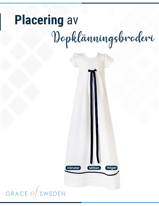 Christening gown - Tradition Navy with long sleeves