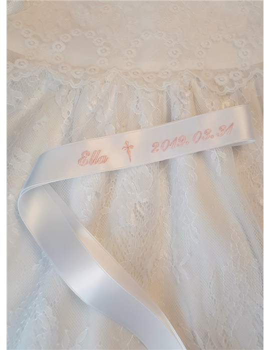 Baptismal band with cross and optional embroidery