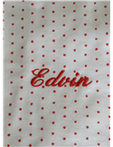 Babyfilt med röda stjärnor och valfritt broderi