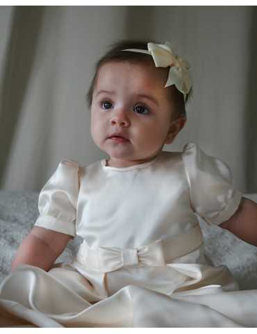 Diadem med off white rosett