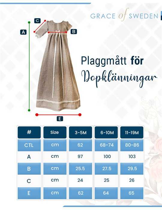 lycklig baby i bommulls-dopklänning