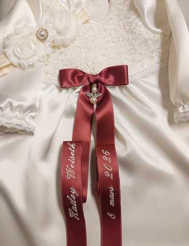 Off white luksus diadem med blomster og perle