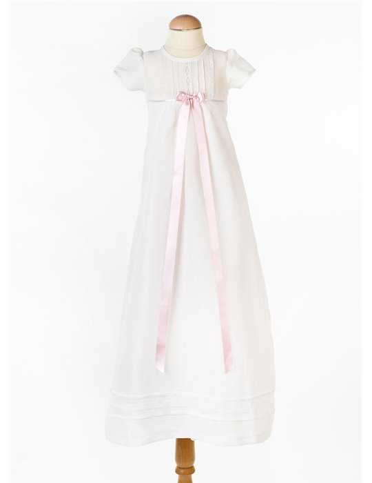 Dopklänning i off white lin med lång ärm