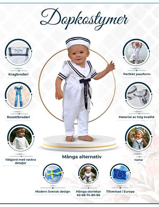 Sjømannskostyme til baby gutt