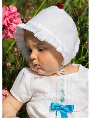 Christening bonnet Grace-Tradition White Linen